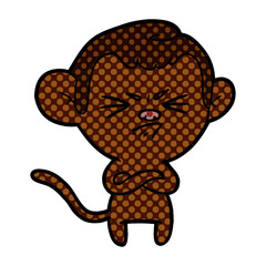 cartoon annoyed monkey