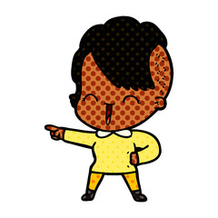 cartoon happy hipster girl