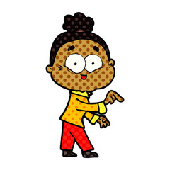 cartoon happy old woman