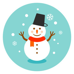 Winter snowman vector illustration