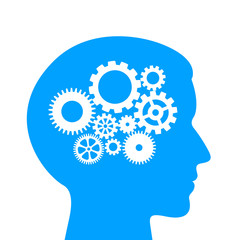 Male logical thinking process pictogram