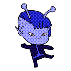 cute cartoon alien girl