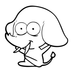 Obraz premium happy cartoon elephant