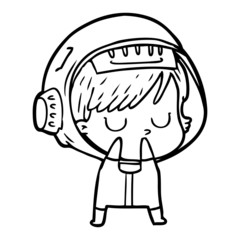 cartoon astronaut woman
