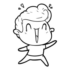 Obraz premium cartoon excited man