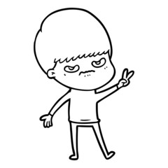 annoyed cartoon boy