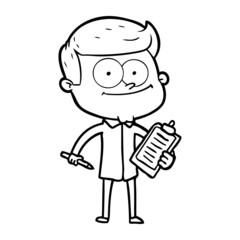 cartoon happy salesman