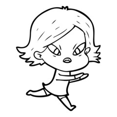 cartoon stressed woman