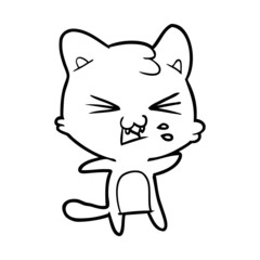 cartoon cat hissing