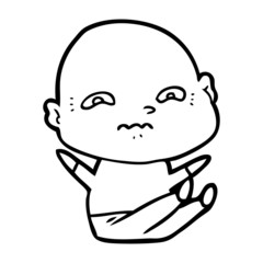 cartoon nervous man