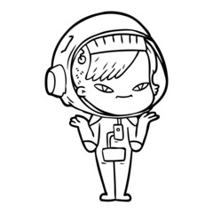cartoon astronaut woman