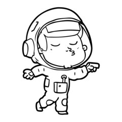 cartoon confident astronaut