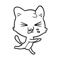 cartoon cat hissing
