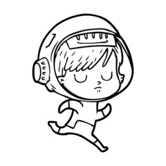 cartoon astronaut woman