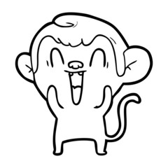 cartoon laughing monkey