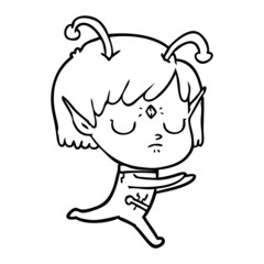 cartoon alien girl