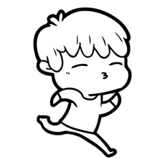 cartoon curious boy
