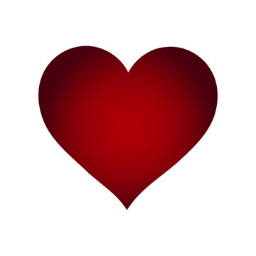 Rotes Vektor Herz Mit Verlauf Auf Weißem Hintergrund