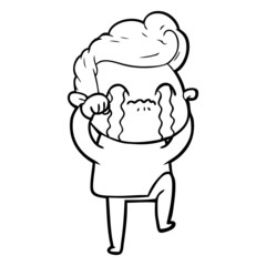 cartoon man crying