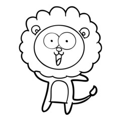 happy cartoon lion
