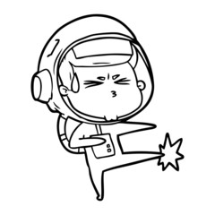 cartoon stressed astronaut