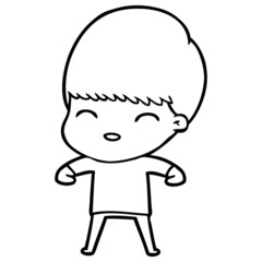 happy cartoon boy