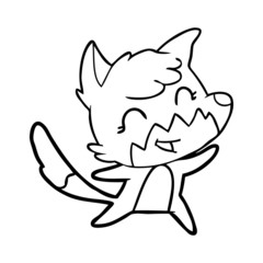 happy cartoon fox
