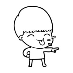cartoon boy sticking out tongue