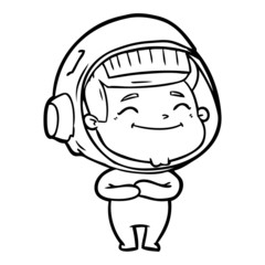 happy cartoon astronaut