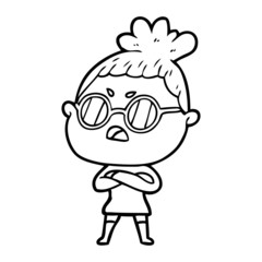 cartoon annoyed woman