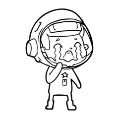 cartoon crying astronaut