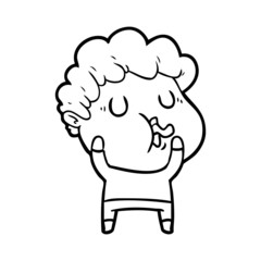 cartoon man pulling face