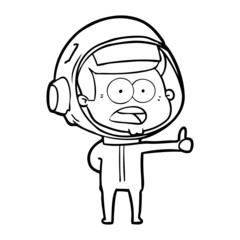 cartoon surprised astronaut