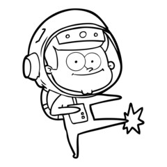 happy astronaut cartoon