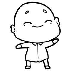 Obraz premium happy cartoon bald man