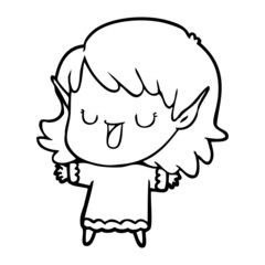 cartoon elf girl