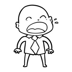 cartoon shouting bald man