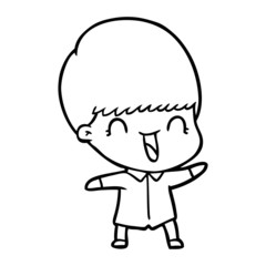 happy cartoon boy