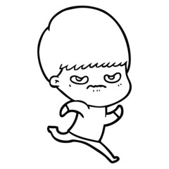 Obraz premium cartoon angry boy