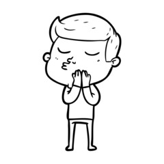 cartoon model guy pouting