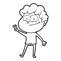 cartoon happy man