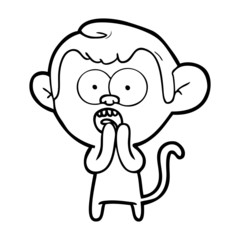 Obraz premium cartoon shocked monkey