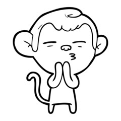 cartoon suspicious monkey