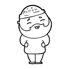 cartoon happy bearded man