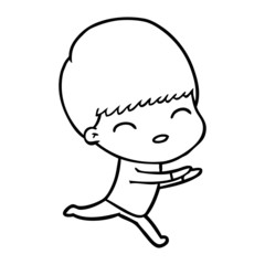 happy cartoon boy