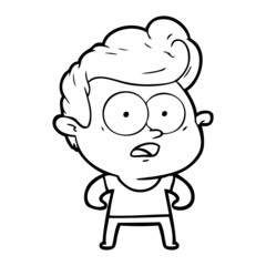 cartoon staring man