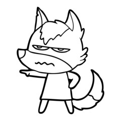 cartoon annoyed wolf