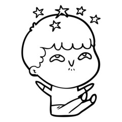 cartoon amazed boy