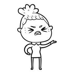 cartoon angry woman