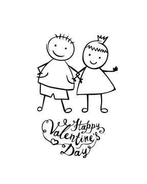 Happy Valentine's Day. Boy and girl